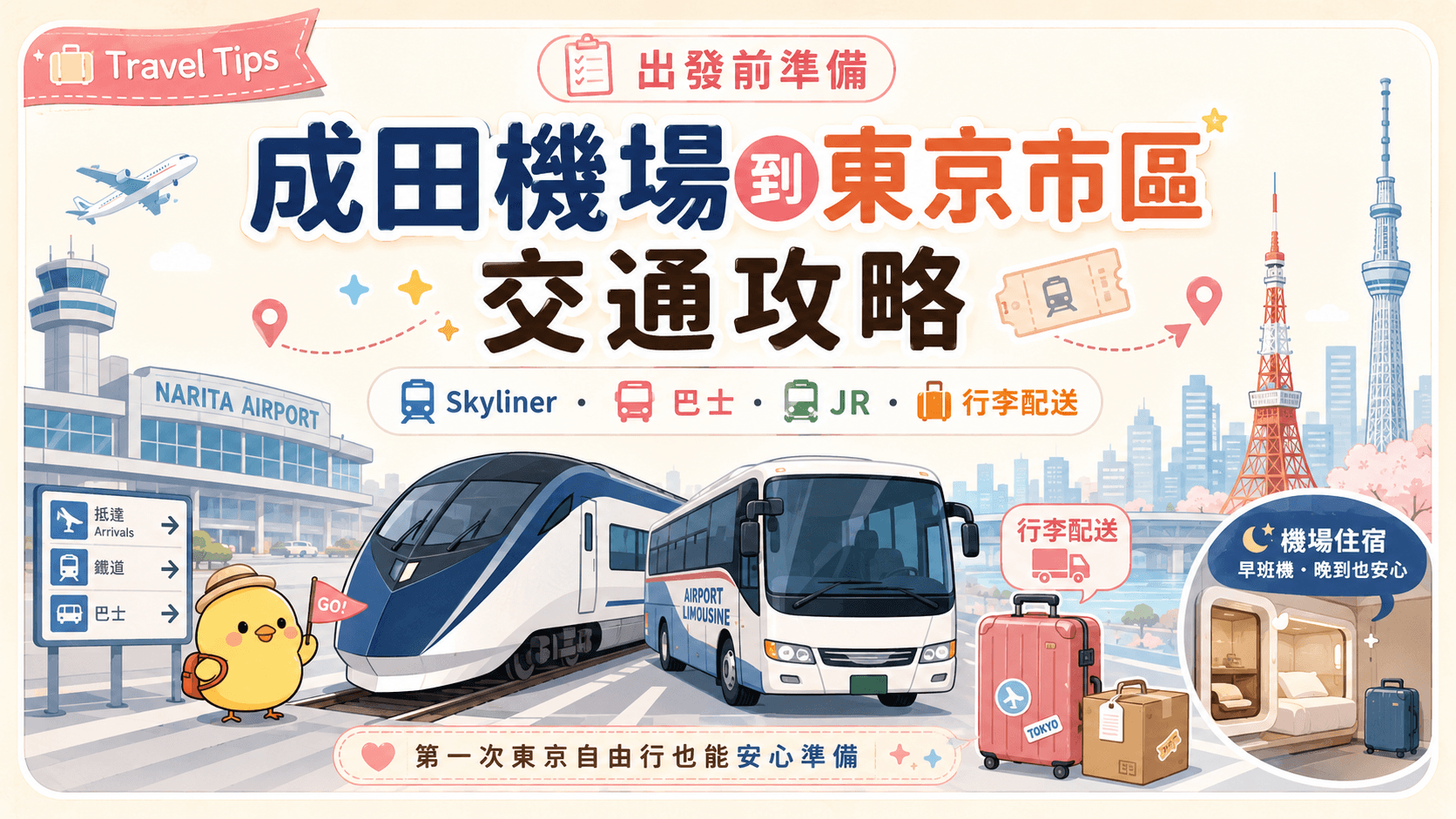 成田機場到東京市區交通攻略|Skyliner、巴士、JR、行李配送怎麼選?🚄